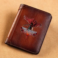 high quality genuine leather men wallets dirge of cerberus final fantasy short card holder purse luxury brand male wallet