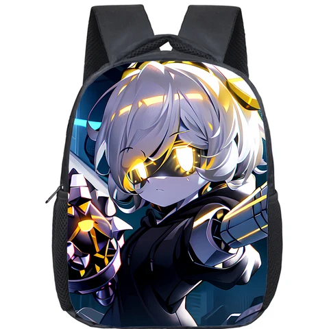 Рюкзак с мультяшными убийствами и дронами для мальчиков и девочек, сумка для книг с принтом Uzi And N, 12-дюймовые школьные сумки для детского сада, детский рюкзак