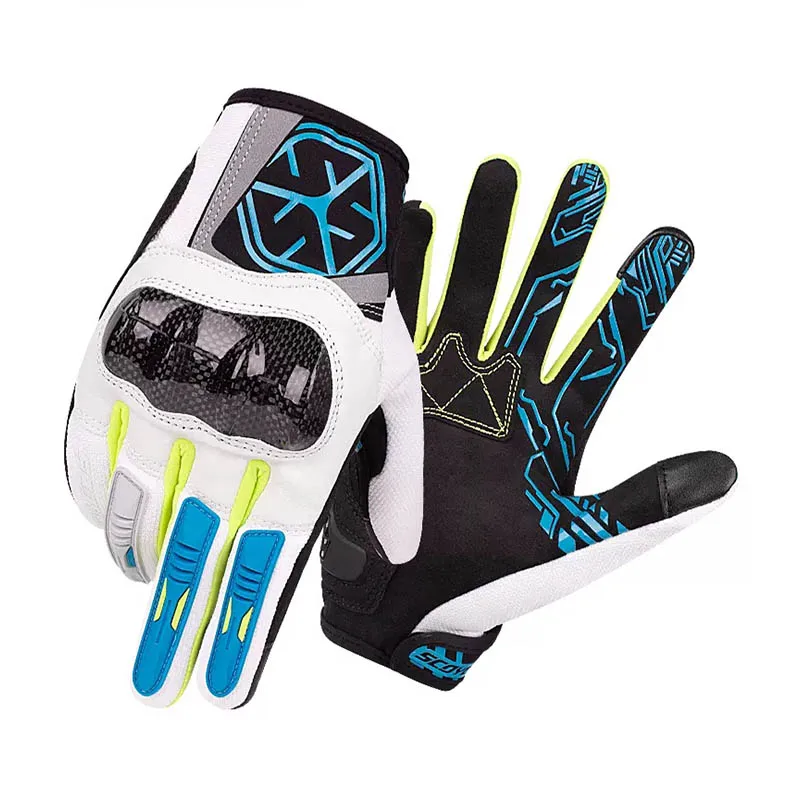 Осенние мужские мотоциклетные перчатки SCOYCO защита из углеродного волокна