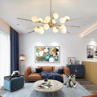 2022 modern led chandelier for living room glass ball pendant lamp dining room hanging lights ceiling mounted luminaire