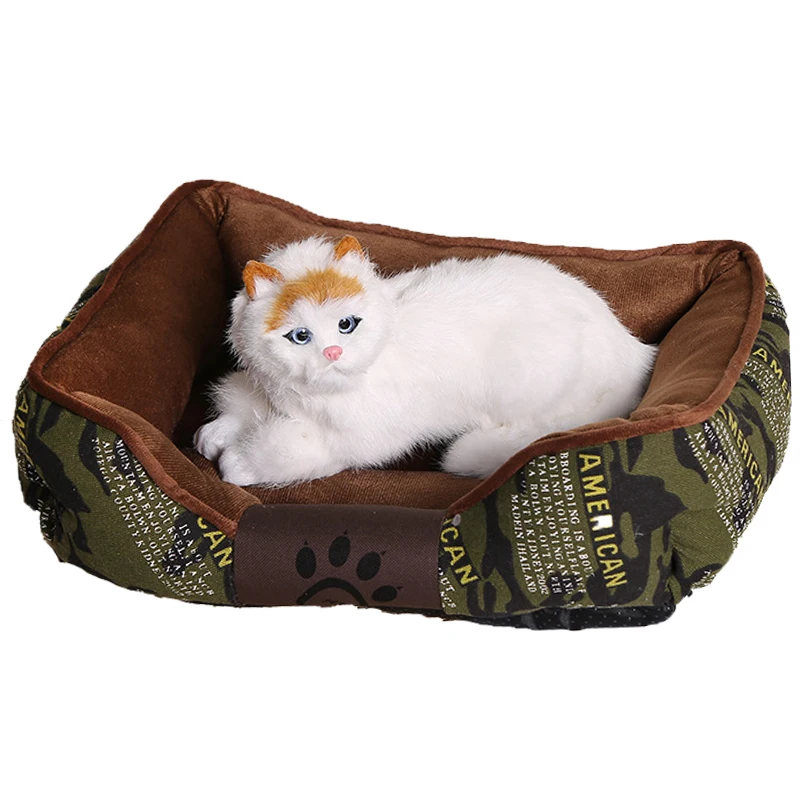 

Квадратная кровать для собак, коврик для кошек, нескользящая Нижняя подушка для домашних животных, зимний теплый диван для сна, коврики для ...