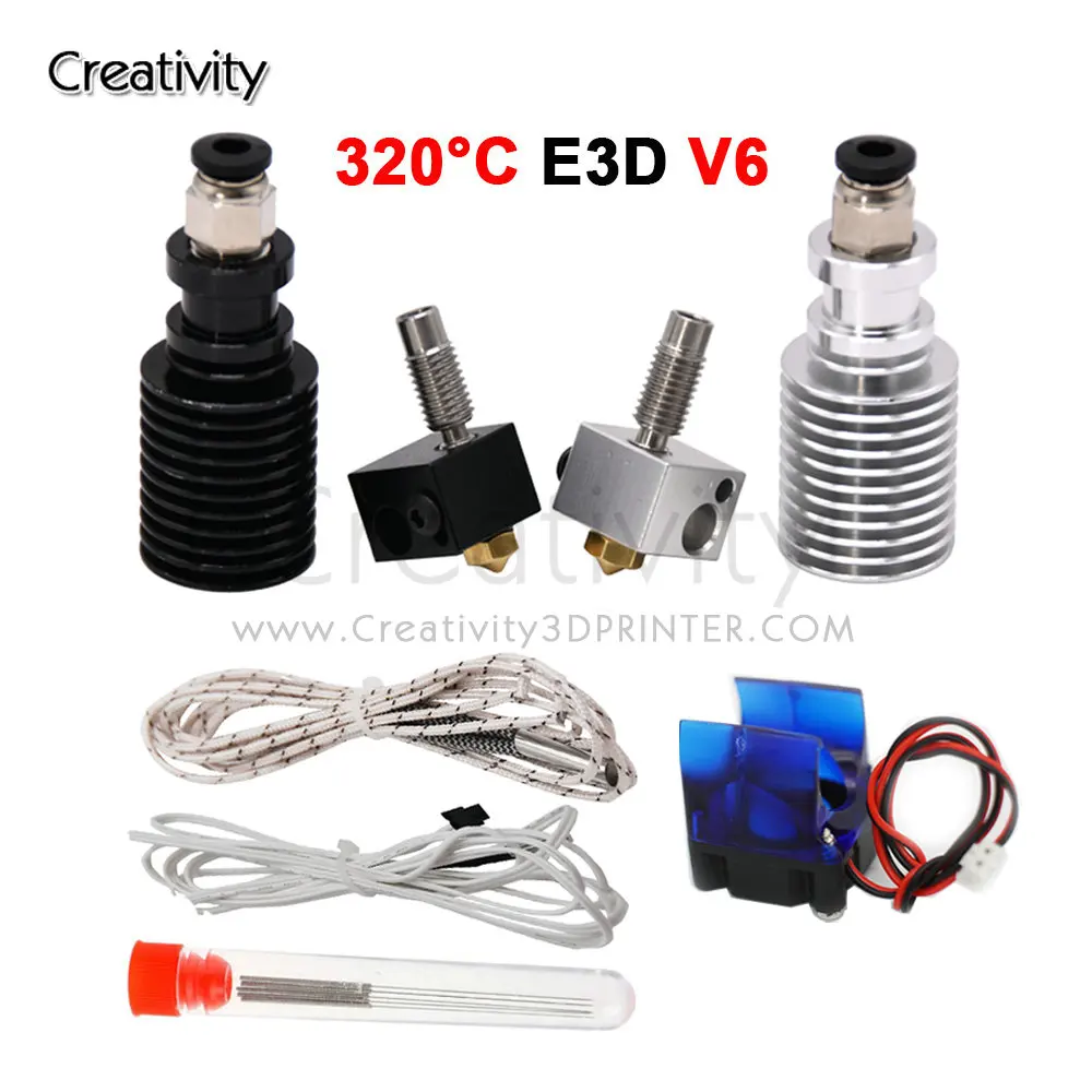 

E3D V6 Hotend Kit High temperature version 300 degrees Celsius J-head 3D Printer Parts 0.4/1.75MM Remote extruder 12V 24V