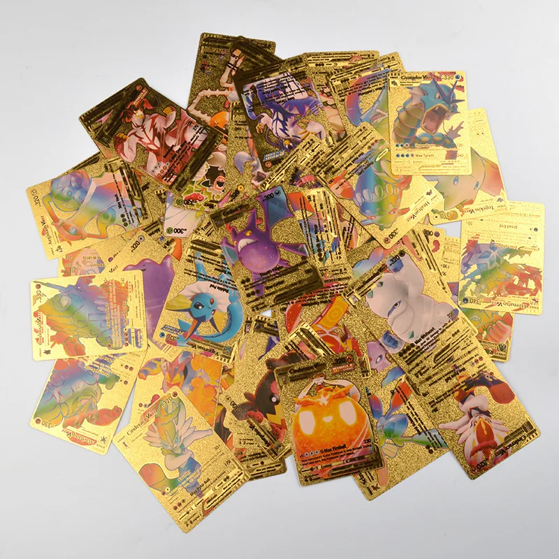 

Pokemon Cards Random 9 Gold Black Anime Figure Battle Card GX EX Vmax Pikachu Charizard Mewtwo Children's Toy Birthday Gifts