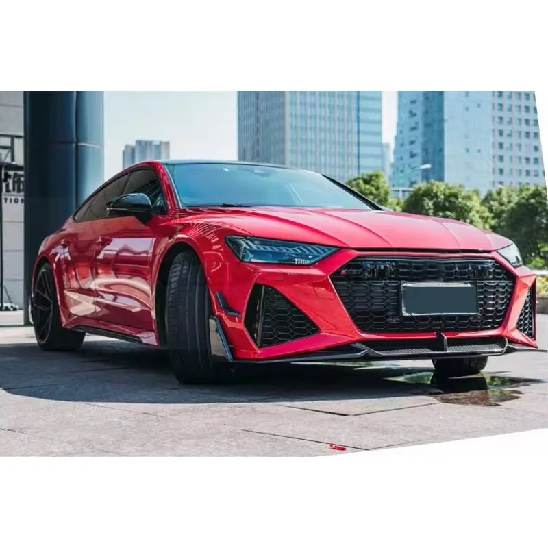 Фото Спойлер переднего бампера из карбона Prepreg для Audi RS7 C8 Sportback 4-дверный 2020-2021 №3