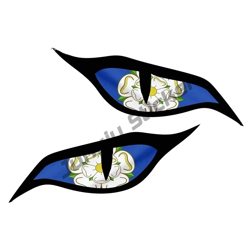 Креативная наклейка с изображением злых желтых глаз на мотоцикл и автомобиль