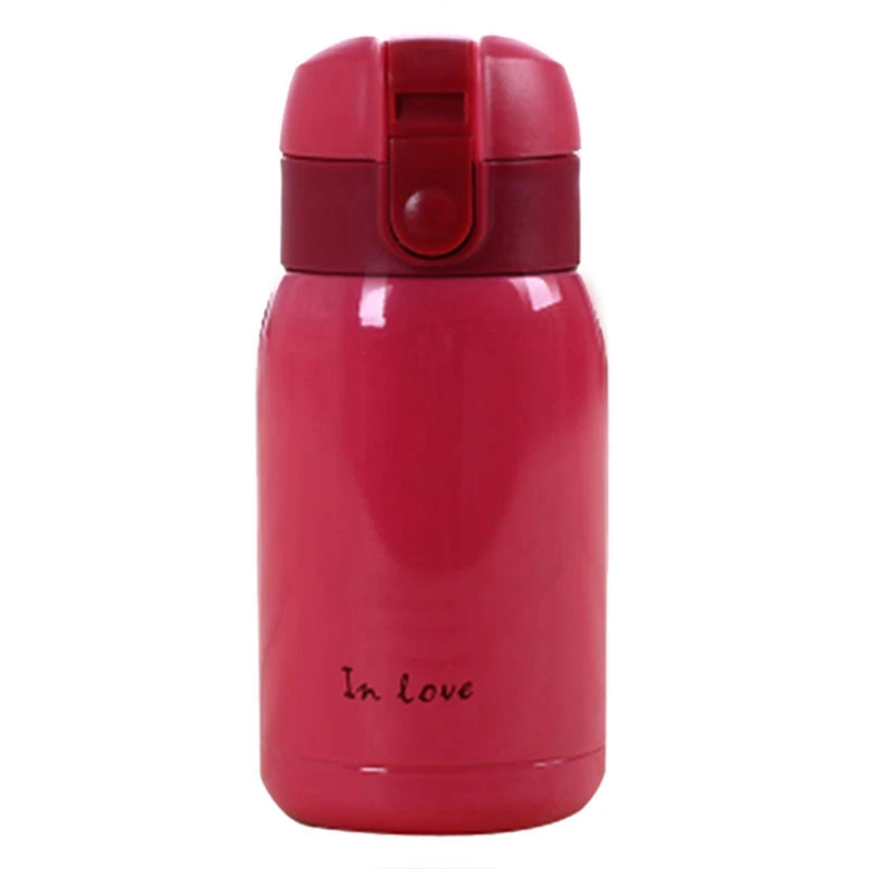 

2X Mini Stainless Steel Big Belly Thermos Bottle(Rose Red)200Ml