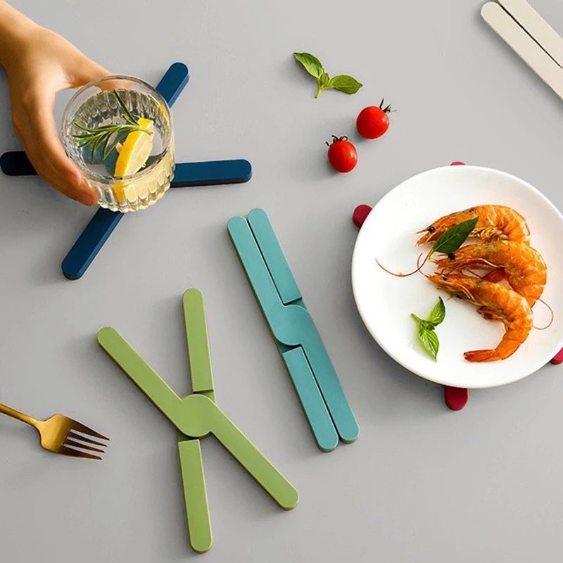 X-образная Складная Нескользящая силиконовая подставка под горшок коврик для