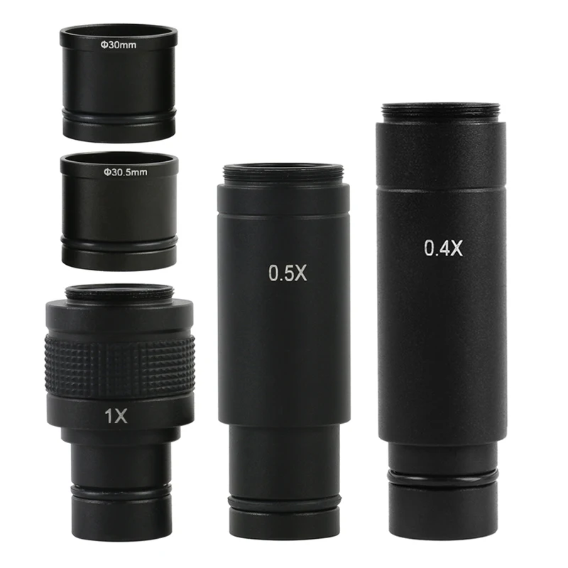 Adaptador de cámara de microscopio con montaje en C, lente de 23,2mm, 30mm, 30,5mm, adaptador ocular electrónico para cámara CCD, 0,4x, 0,5X, 1X