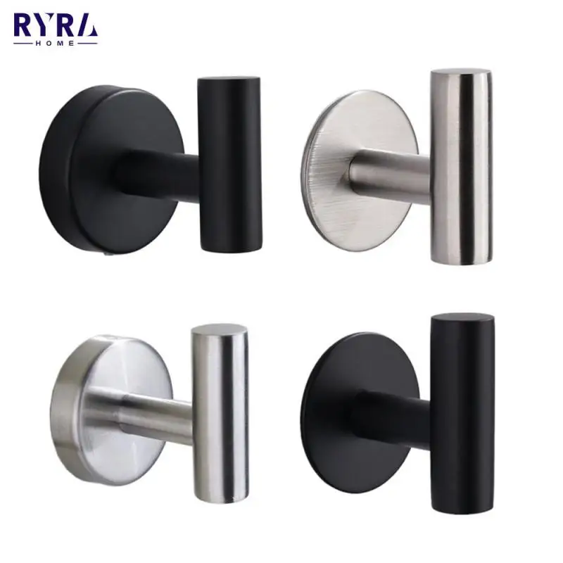 

Matte Stainless Steel Key Holder Rack Self Adhesive Wall Towel Hooks Clothes Rack Hanging Hooks For Kitchen Bathroom Accessories