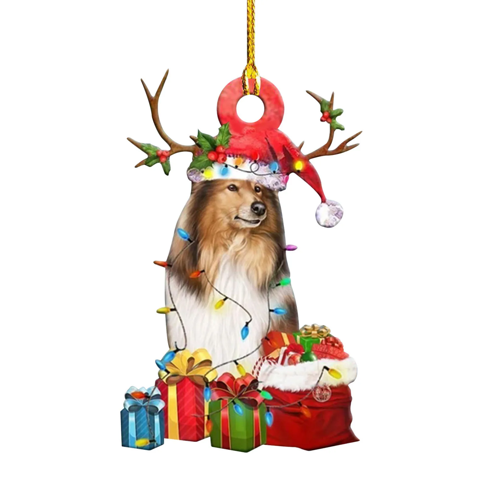 

Wooden Christmas Tree Decoration DIY Pendant Christmas Ornaments 2021 Decoration Gift Product 5 Small Dog Pendants For Holid