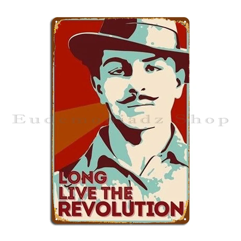 Металлический знак Bhagat Singh Long Live The Revolution персонализированный кинотеатр