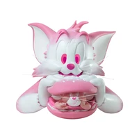 tom and jerry anime cartoon snow powder hamburger half bust toys statue figures collectible kids gifts home decoration crafts