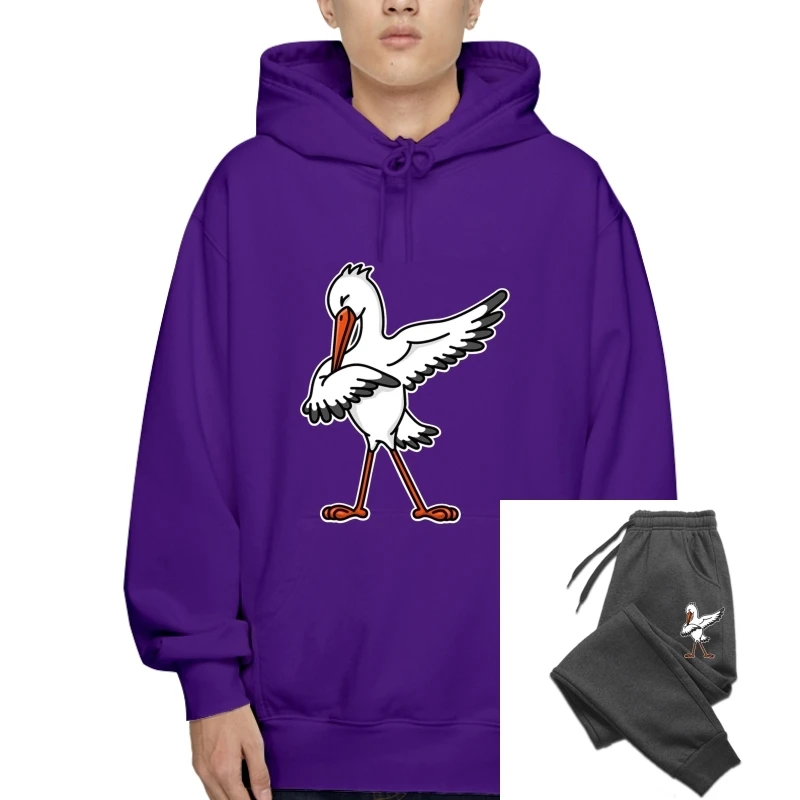 

Men's Dab dabbing stork pregnancy announcement Pullover create 100% cotton Costume Autumnness Comical Sweatshirt Hoodies