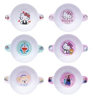 cartoon cutlery hello kitty doraemon frozen kawaii child binaural bowl baby rice bowl to eat milk with ears baby bowl
