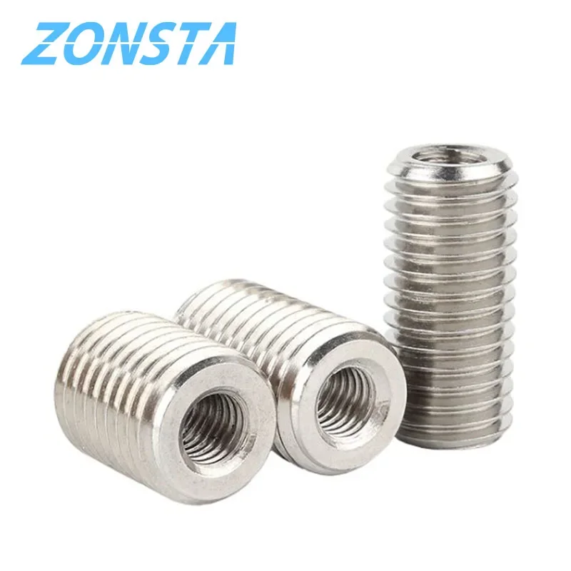 Insert Sleeve Converter Nut Coupler M2 M2.5 M3 M4 M5 M6 M8 M10-M20 304 Stainless Steel Inside Outside Thread Adapter Screw Nuts