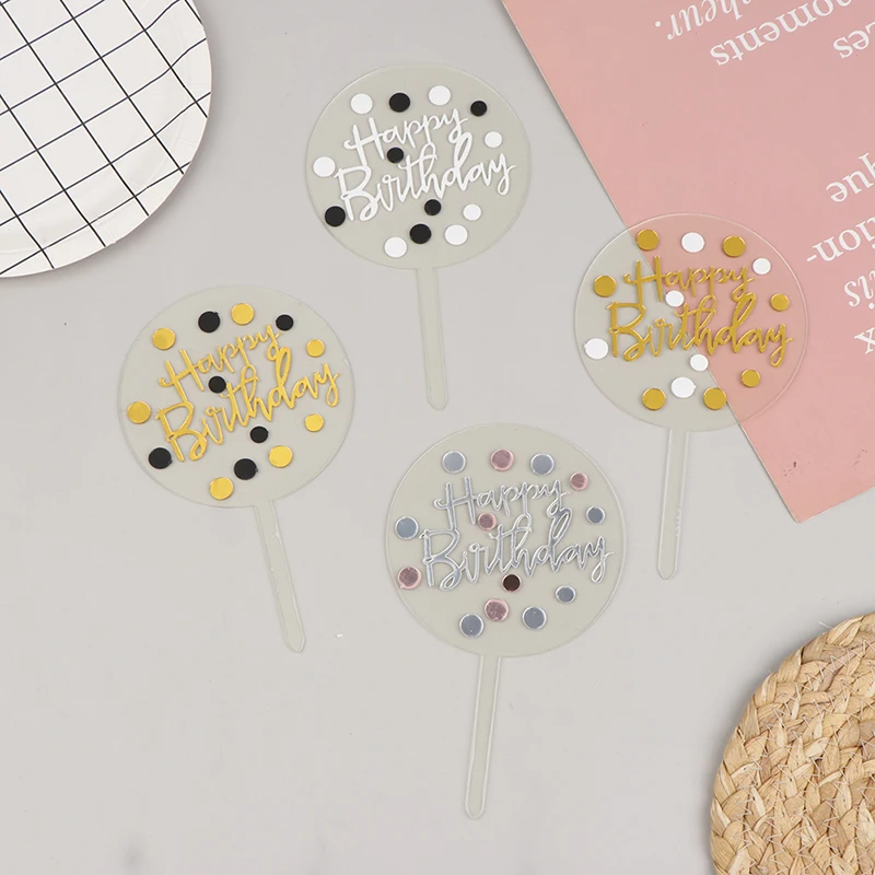 

Акриловые, золотые, серебряные точки, детские, для девочек, для дня рождения, аксессуары для детского торта