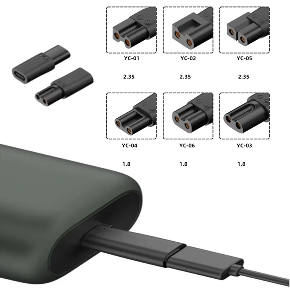 Фото 6 шт. USB Type C зарядное устройство адаптер питания для бритья для универсальной электрической машинки для стрижки волос триммеры для бороды бритвы №3