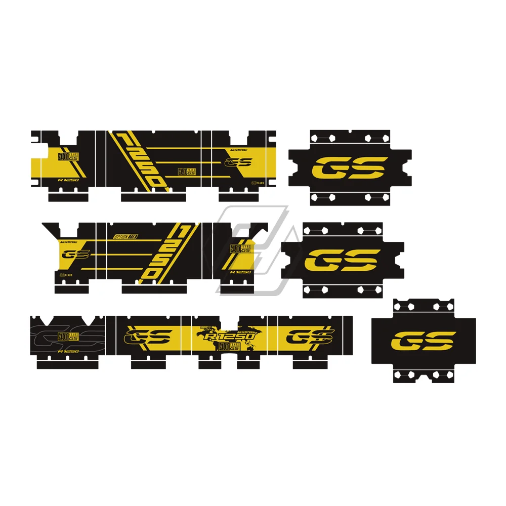 

Наклейка на боковой коробке мотоцикла, наклейка для украшения багажника для BMW Vario чехол 2004-2012 40 лет GS R1250GS, тройные черные наклейки