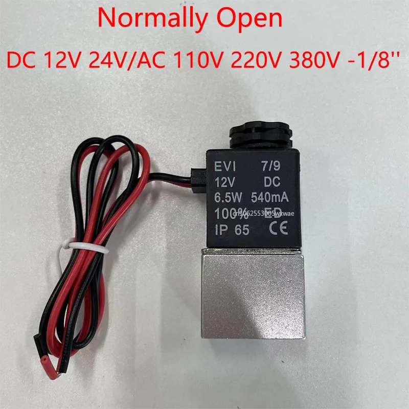 

DC 12V 24V 110V 220V 380V Solenoid Valve 1/8" 2 Way Normally Open Direct-acting Pneumatic Valves for Water Air Gas Hot