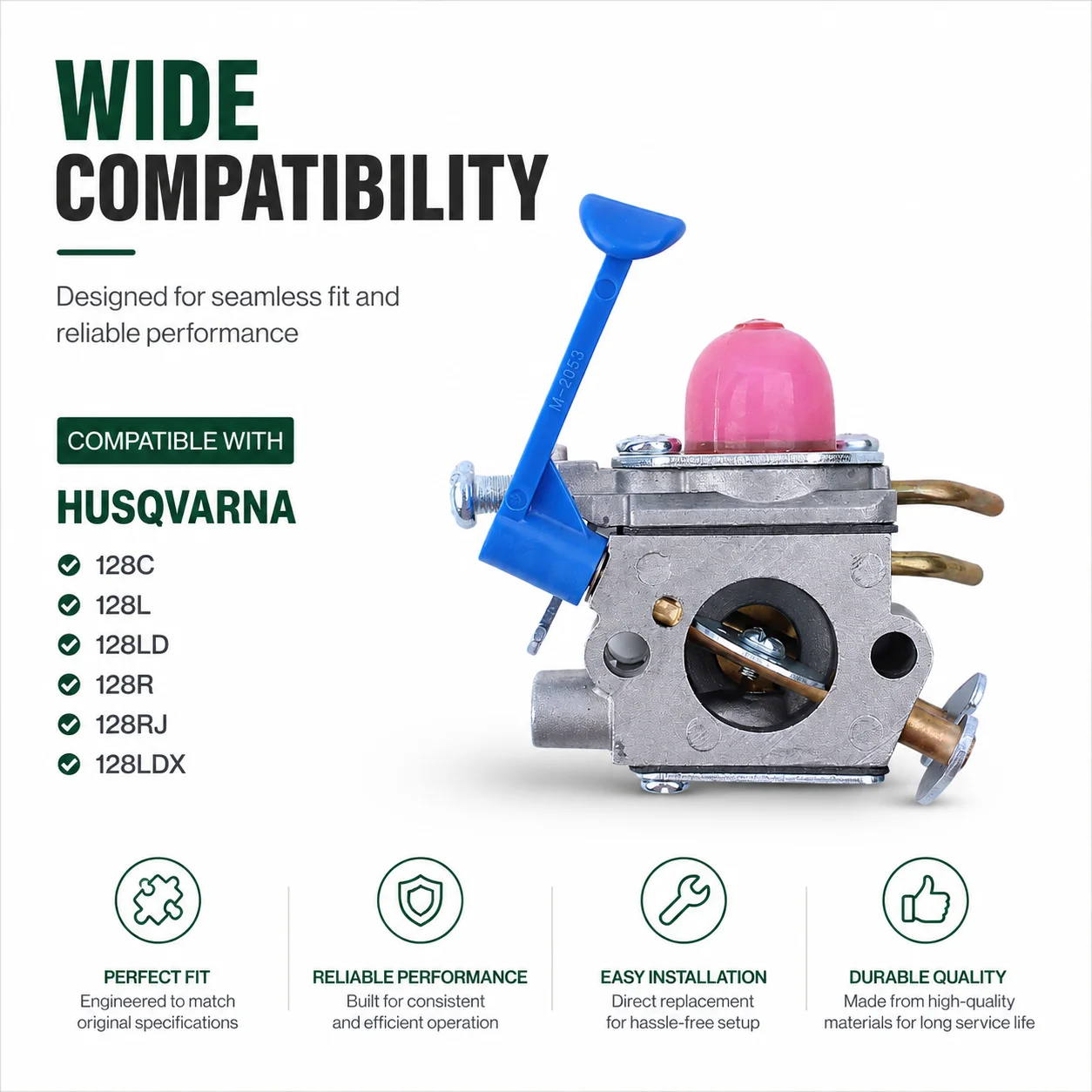 Фото Комплект карбюратора с воздушным фильтром и свечой зажигания для Husqvarna 128C 128L 128LD 128R 128RJ 128LDX Zama C1Q-W40A 530150253, запчасти для бензопилы №3