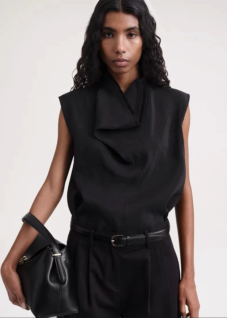 

Женская блузка без рукавов, с воротником-хомутом