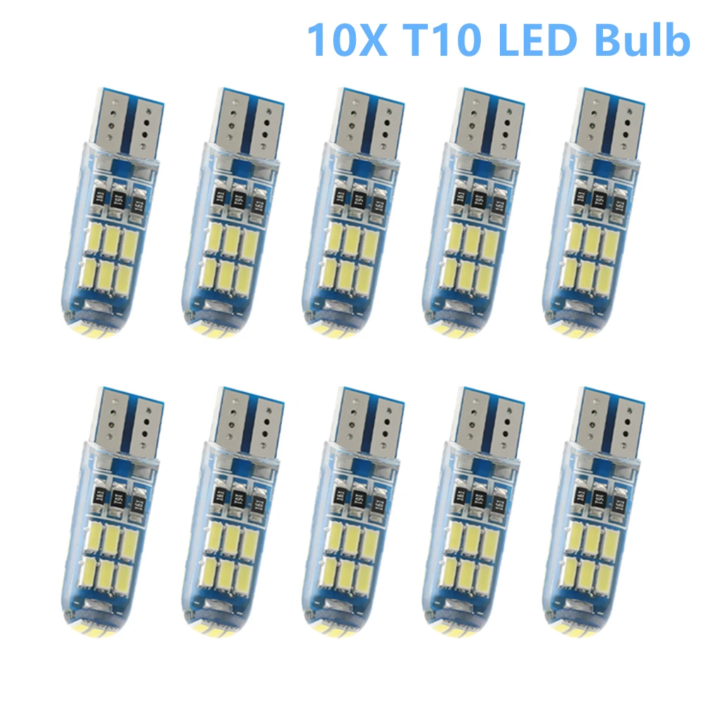 

10 шт., светодиодсветодиодный лампы T10 W5W 4014 15SMD