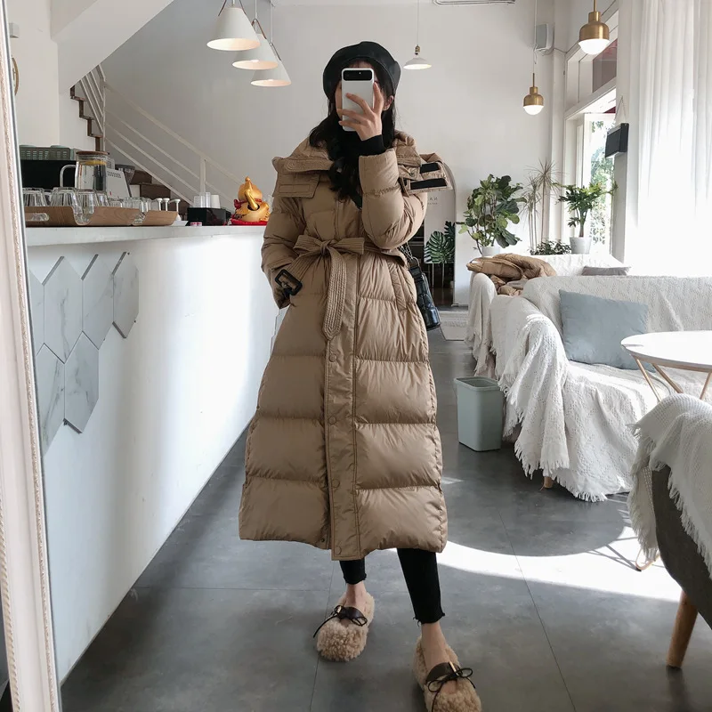 Down Jacket Women's Medium Length 2022 Instagram Hit Long Hooded Down Jacket Is Longer Than Knee Tide Winter Jacket Women