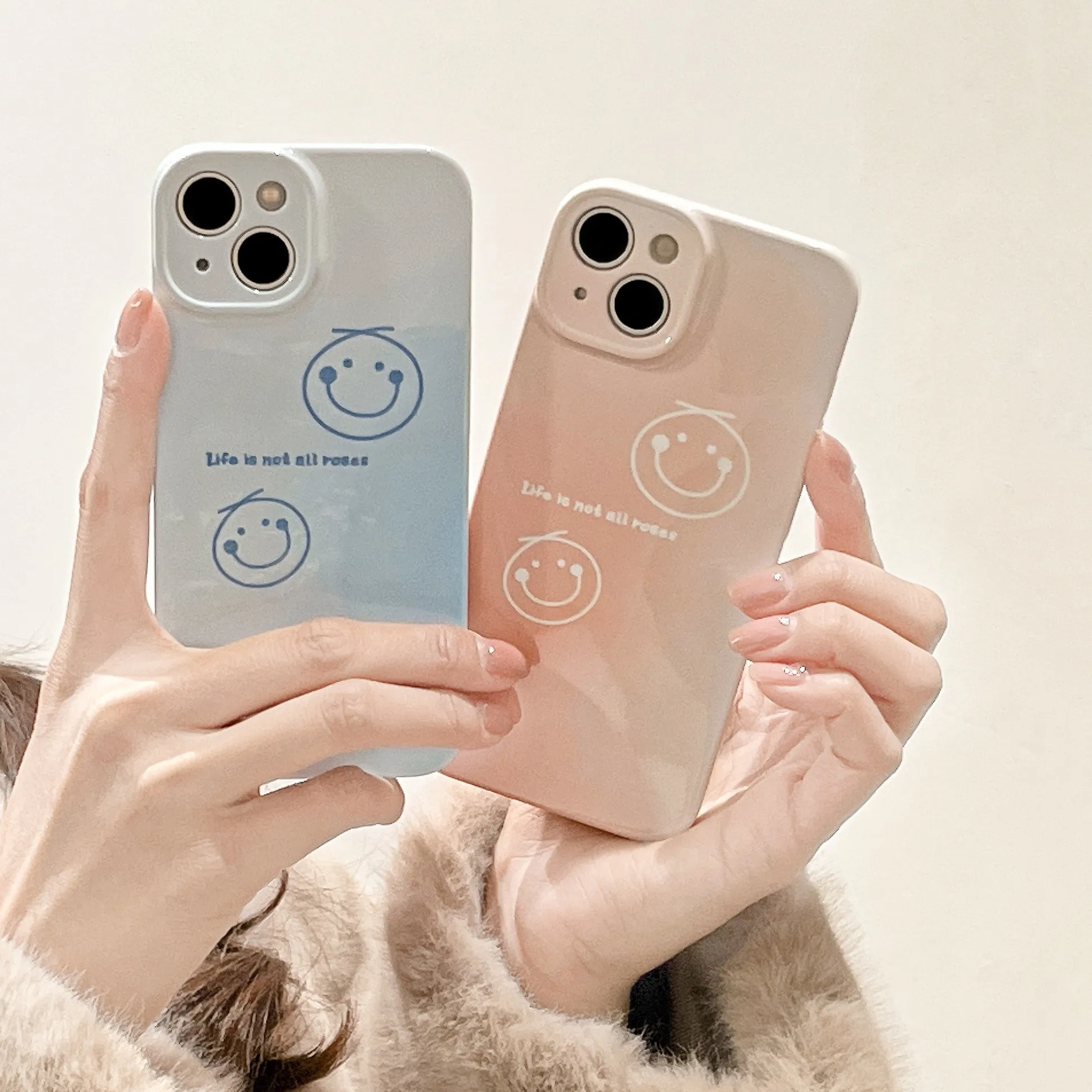 

Case for HONOR HONOR50 HONORMAGIC4PRO HONORMAGIC5 HONORMAGIC5PRO cute light smudged smiley face acrylic hard phone case