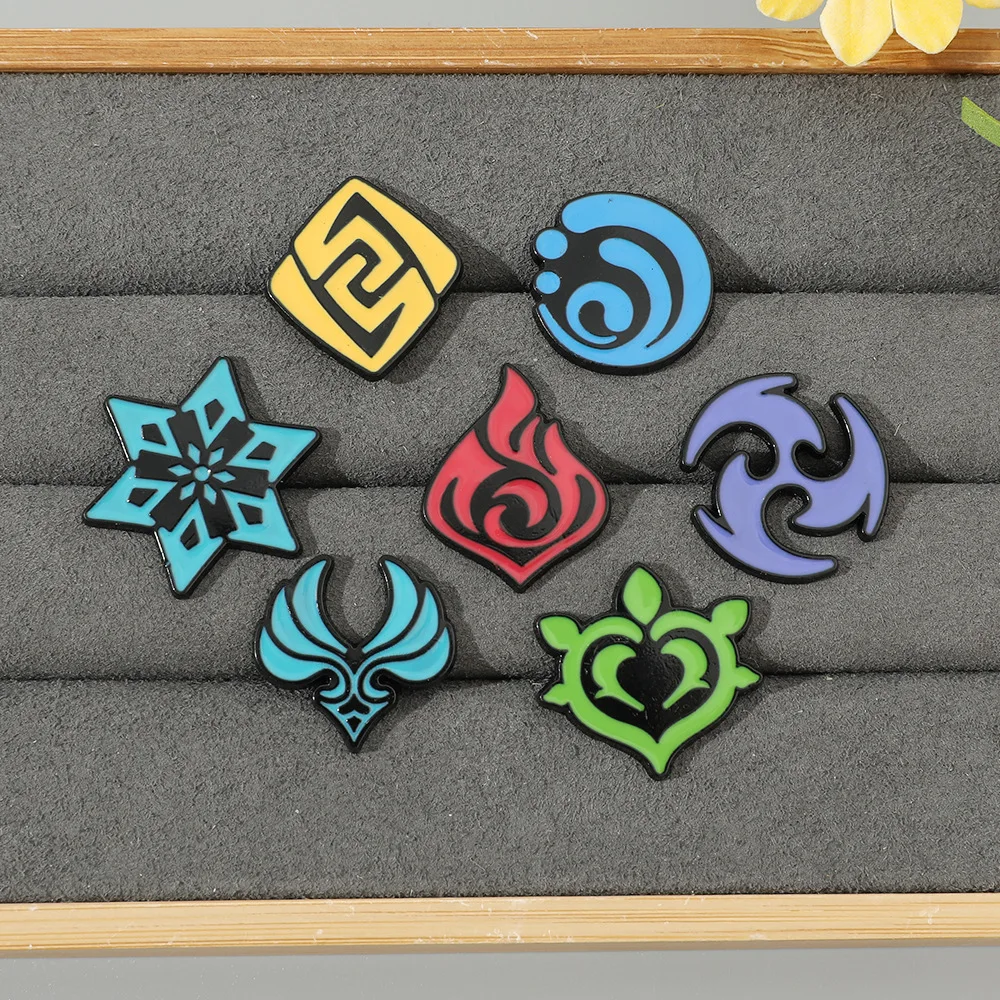 

Game Genshin Impact Brooch Cosplay Prop Anime Accessories Vision Element God's Eye Badge