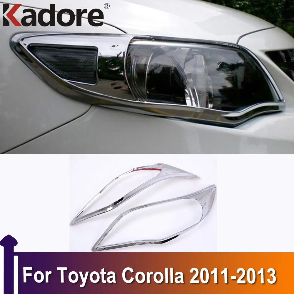 

2 шт., хромированные насветильник ДКИ на переднюю фару для Toyota Corolla 2011 2012 2013 ABS