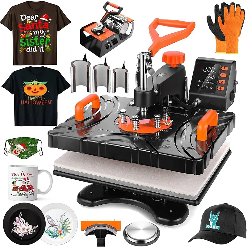 8 in 1 Combo Heat Press Machine Mug Sublimation Machine T Shirt Printing Machine manufacturer