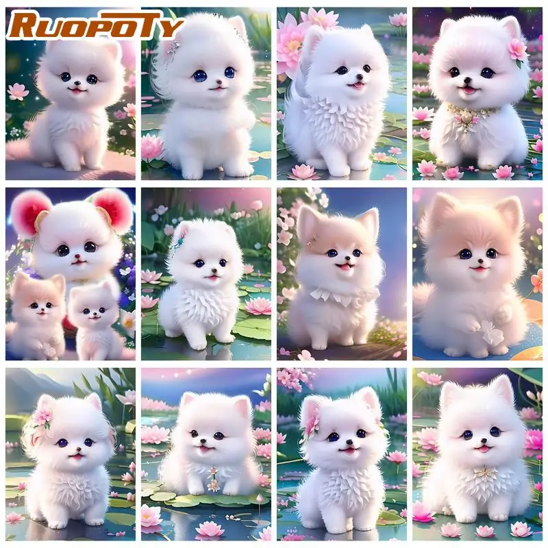 

RUOPOTY Diamond Painting Cat Animal 5D New Arrival Diamond Embroidery Sale Cross Stitch Rhinestone Mosaic Art Wall Decor