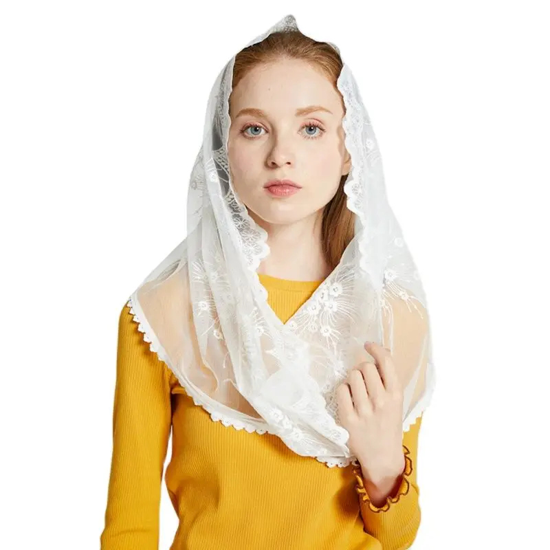 

Фата для церкви Leo anvi, белая и черная, традиционная Католическая Православная вуаль, религиозные головные уборы, Мантилья, кружевной латинский масс-шарф