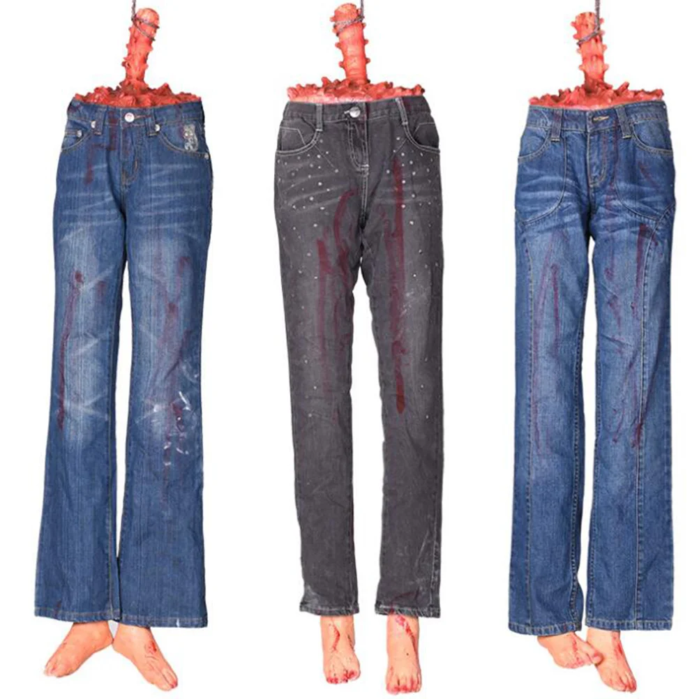 1 Broken Leg Horror Lifelike Disgusting Lower Body Part for Haunted House