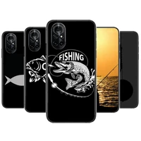 carp fishing fish fishing rod clear phone case for huawei honor 20 10 9 8a 7 5t x pro lite 5g black etui coque hoesjes comic f
