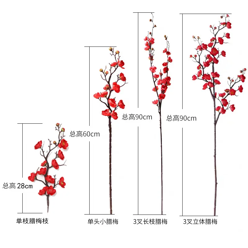 

2Pcs Simulation Chinese-style Plum Blossom Artificial Flower Wedding Decoration Flower Arrangement Plum Bonsai Home Office Decor