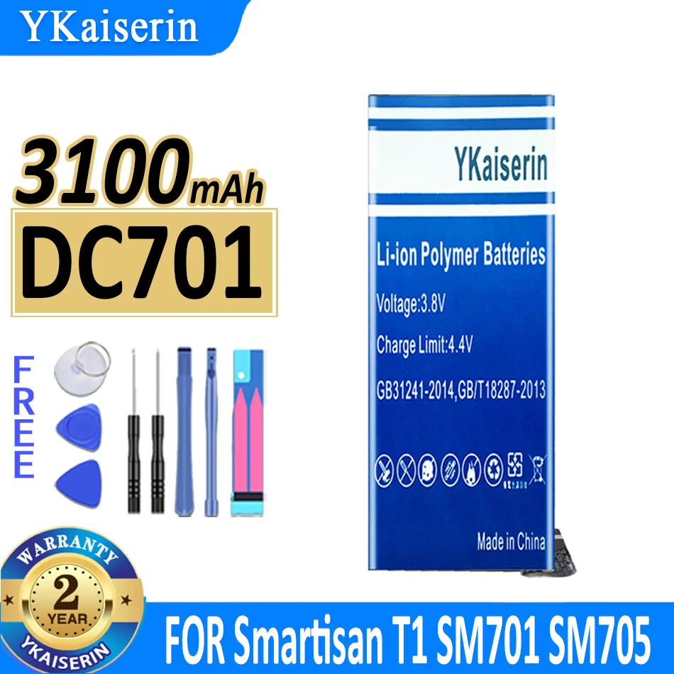 

Аккумулятор ykaisсеребрин 3100 мАч для Smartisan T1 SM701 SM705 DC701 Bateria