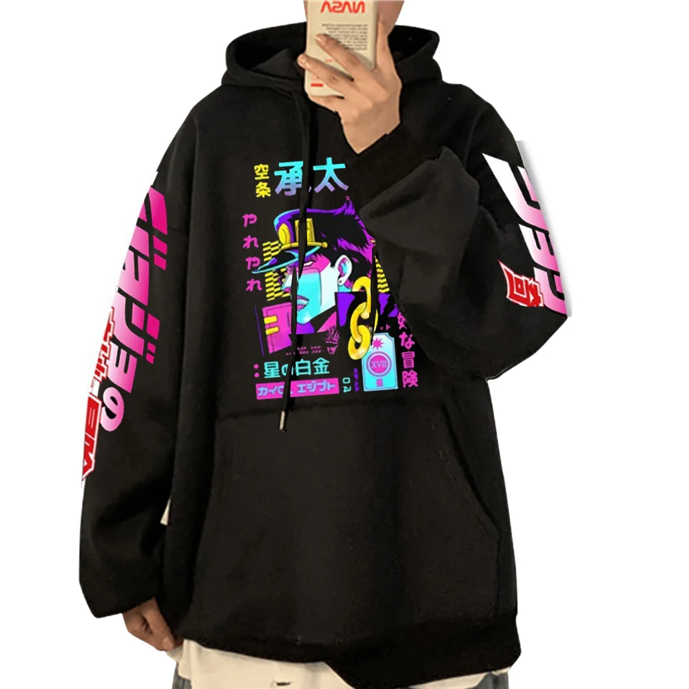 

Anime JoJo's Bizarre Adventure Printed Hoodies Hip Hop Sweatshirts Long Sleeve Pullover Loose Print Streetwear for Men and Women