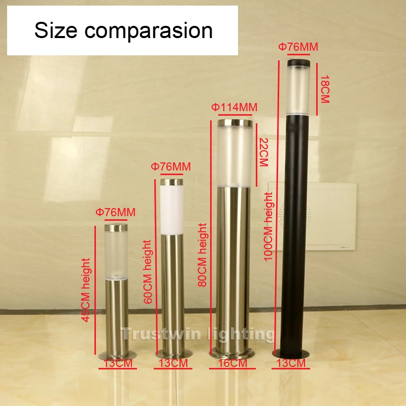 Уличная лампа для газона 2 шт. водонепроницаемый светодиодный столсветильник из