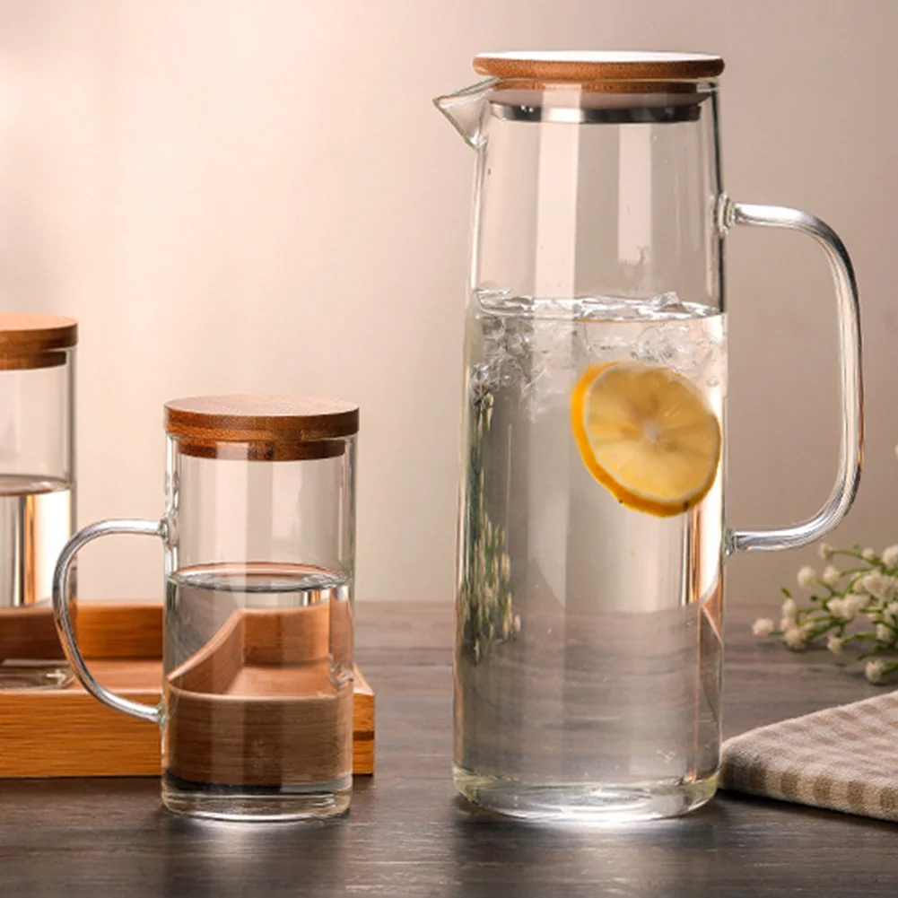 1300ml Glass Pot Water Kettle Cup Coffee Drink Milk Teapot w