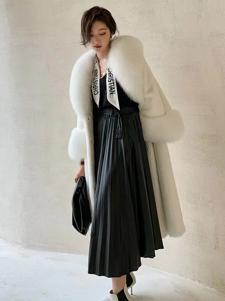 Imitation Mink Coat Autumn and Winter New Korean Style Temperament Trend Fashion Long Fur Coat Women's Multi Size