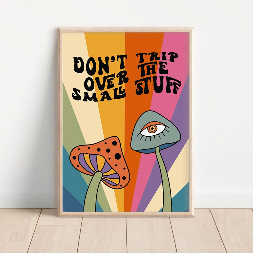 Красочная Ретро-художественная печать Грибов не Путешествуйте по маленьким