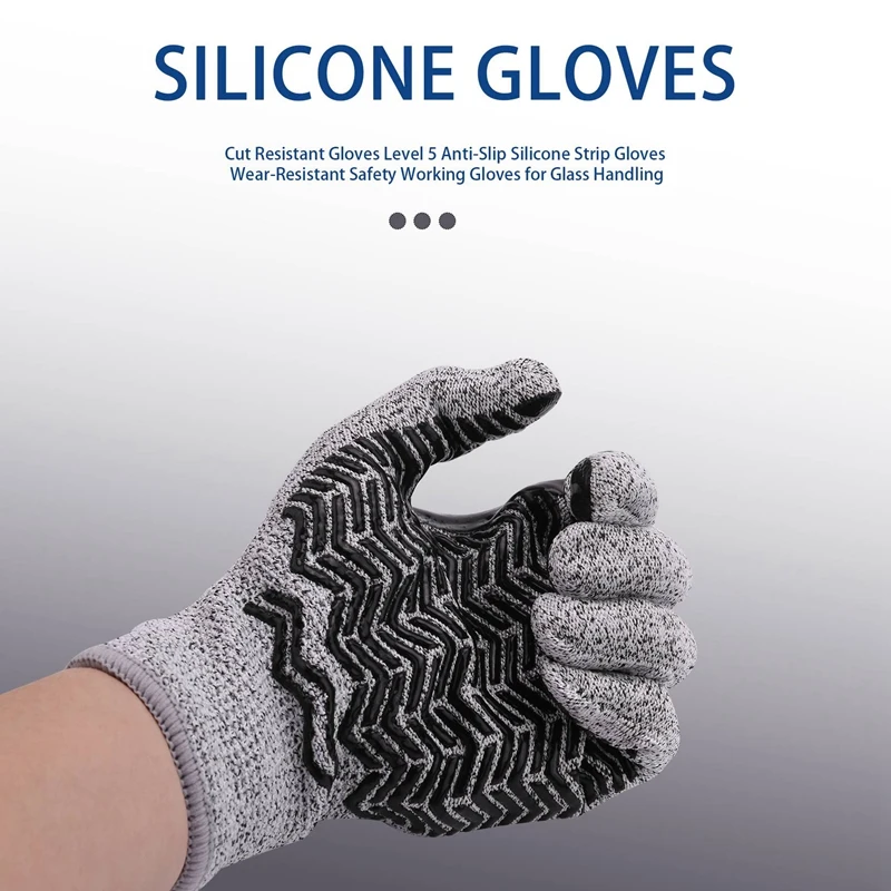 Акция! Перчатки для защиты от порезов Нескользящие силиконовые перчатки уровня 5