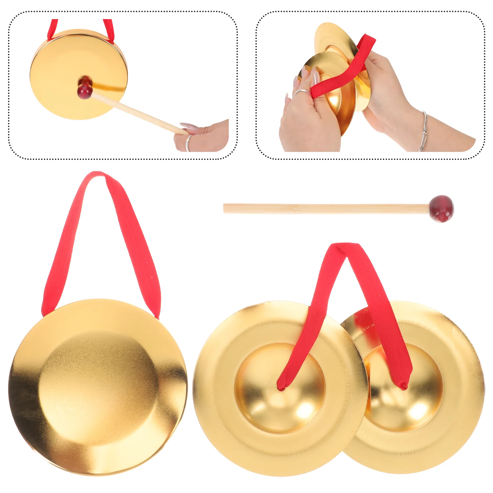 Kidcraft Playset Belly Dance Zills Children Toys Brass Gong Tibetan Tingsha Mini Gong Rhythm Beat enlarge