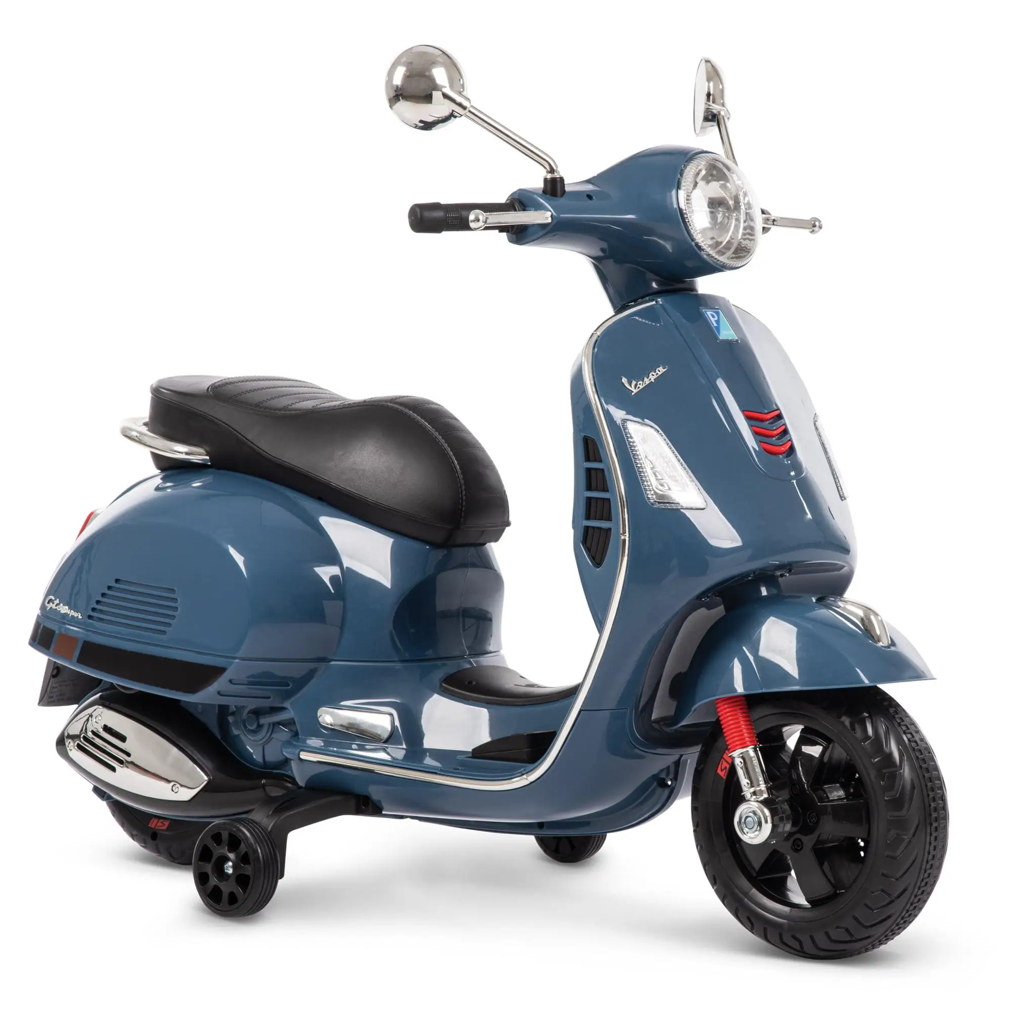

6V Vespa самокат для детей с тренировочными колесами, синий