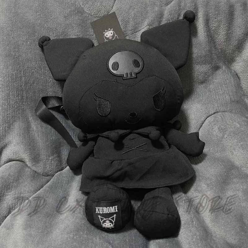 Фото Совместная плюшевая кукла Sanrio Kuromi, рюкзак для темной куклы, аниме Kawaii Kuromi, периферийный рюкзак, плюшевые игрушки, детский подарок на день рождения №1
