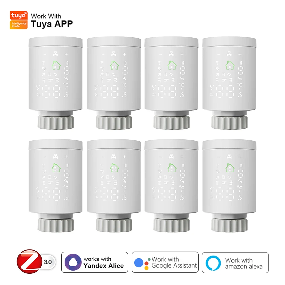 

TRV Tuya ZigBee3.0 Smart Radiator Actuator Valve Thermostat Temperature Controller Floor Heating Thermostatic Alexa Google Home