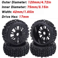 4pcs 18 12042mm rc car off road car buggy wheel rim tires tyre for redcat team losi vrx hpi kyosho hsp carson hobao
