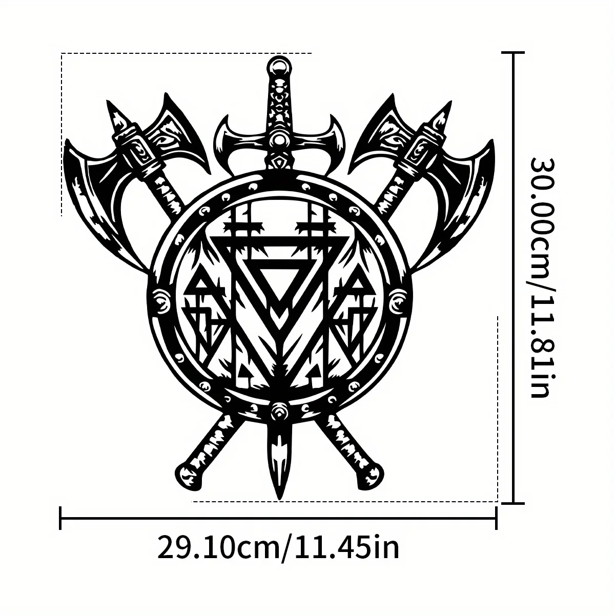 Металлический настенный декор в стиле викингов: Vegvisir Ax & Shield для домашнего
