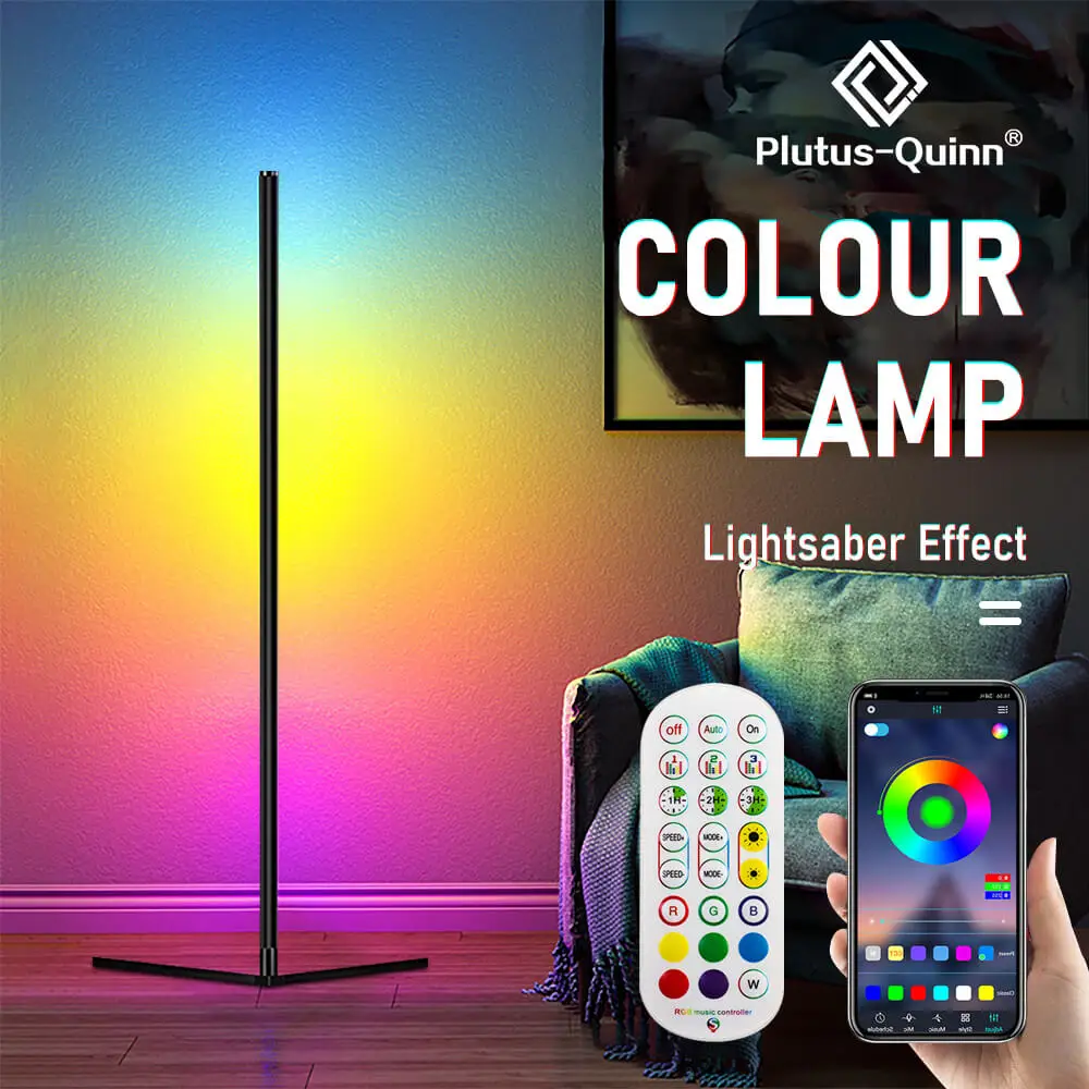 1.6m Smart App Control LED Corner Floor Light RGB Dream color Changing Music Synchronization Standing Lamp Dimmable Night Lights